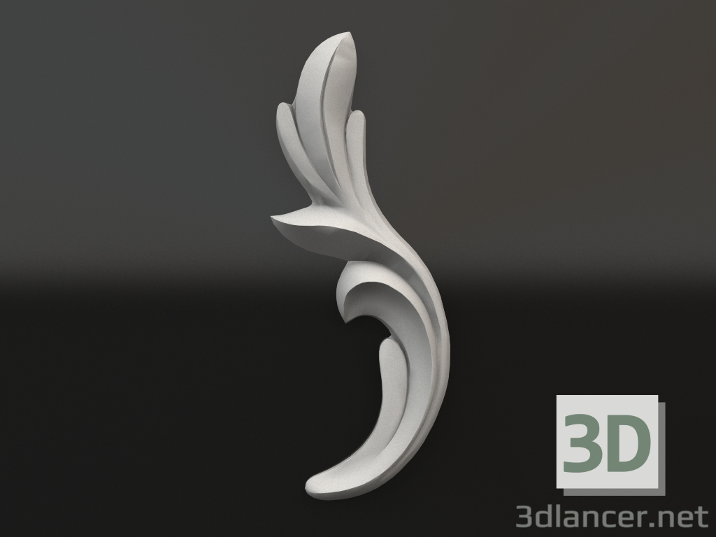 Modelo 3d Elemento decorativo de gesso DE 036 B (92x35) - preview