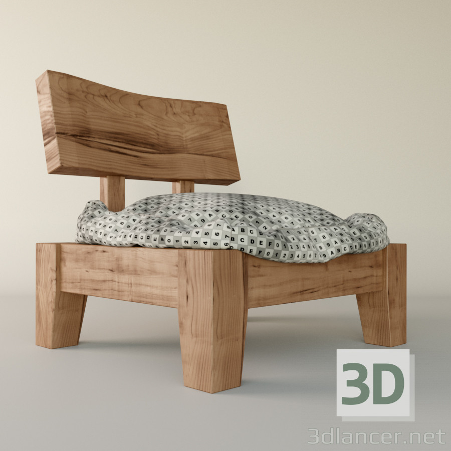 3d model Silla japonesa - vista previa