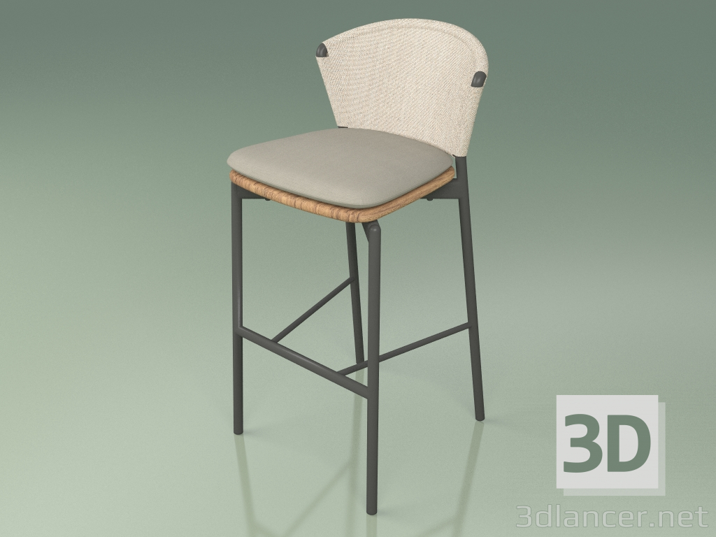 modello 3D Sgabello da bar 050 (Sabbia, Metal Smoke, Teak) - anteprima