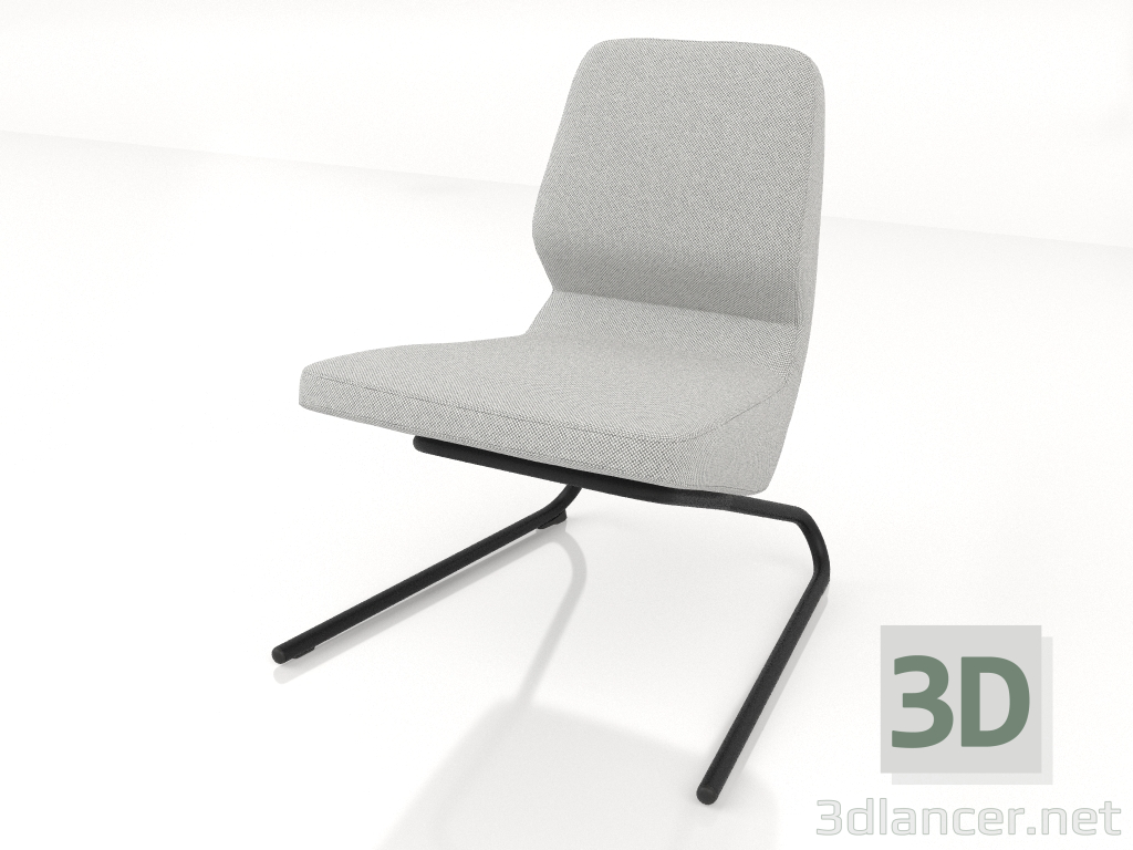 modèle 3D Fauteuil sur pieds cantilever D25 mm - preview