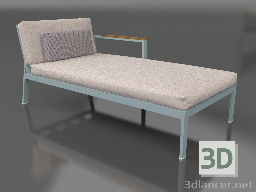 3d model Módulo sofá sección 2 derecha (Gris azul) - vista previa