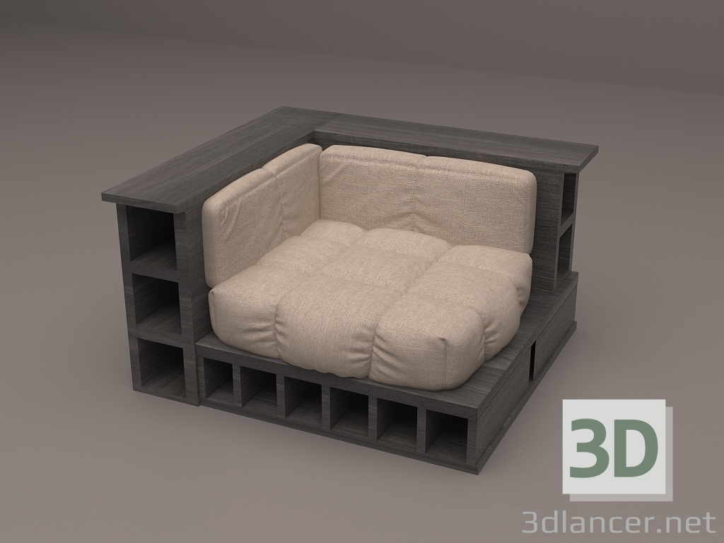 Sistema de los muebles 3D modelo Compro - render