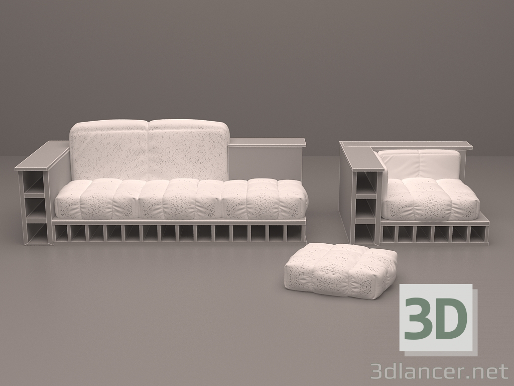 Sistema de los muebles 3D modelo Compro - render