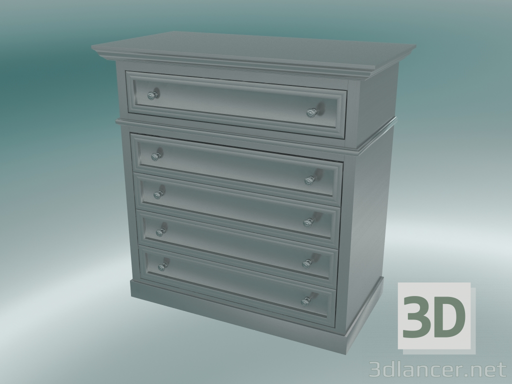 3d model Chest of drawers on the base (Gray-green) - preview