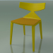 3d model Chair 3714 (4 wooden legs, with a pillow on the seat, Yellow) - preview