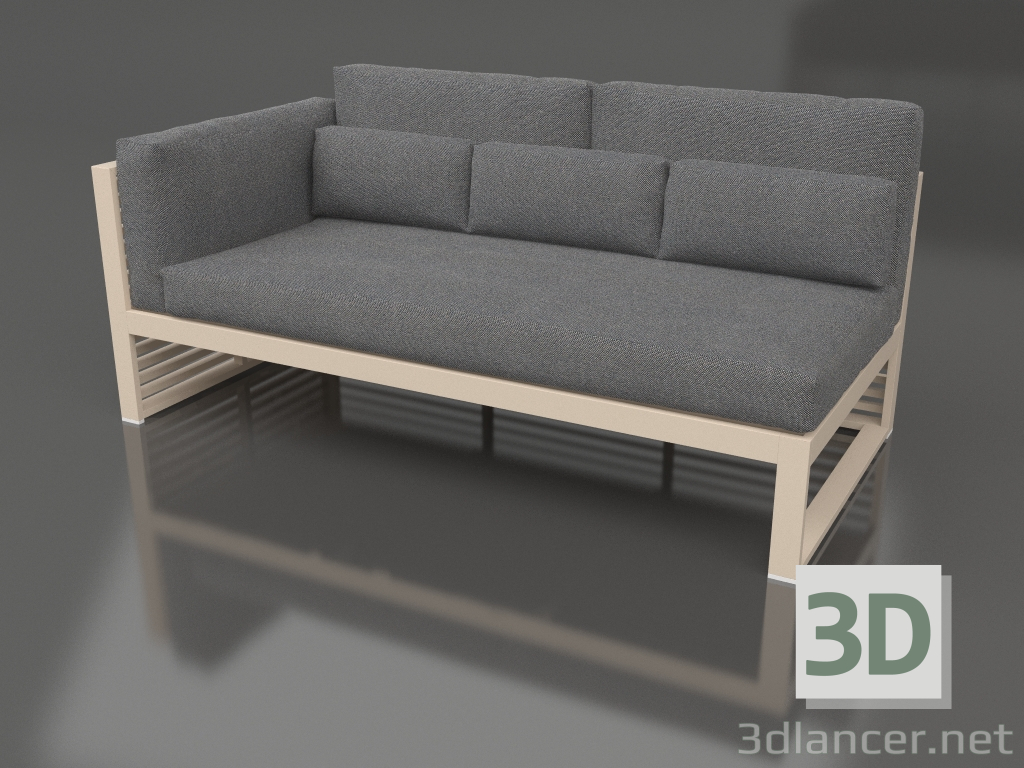 Modelo 3d Sofá modular, seção 1 esquerda, encosto alto (Areia) - preview