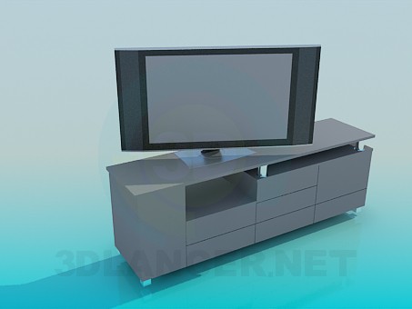 modello 3D Comodino sotto la TV - anteprima