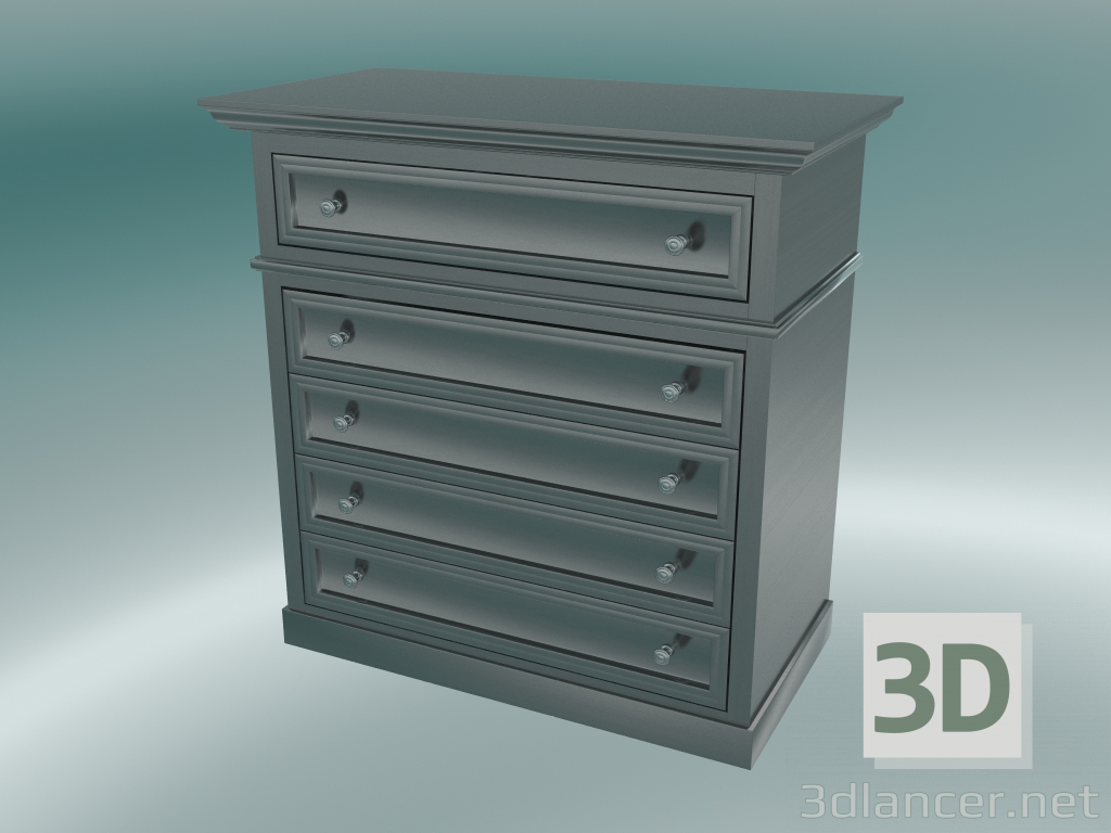 modèle 3D Commode sur la base (noir-brun) - preview