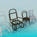 3d model Armchair-rocking chair and chairs - preview