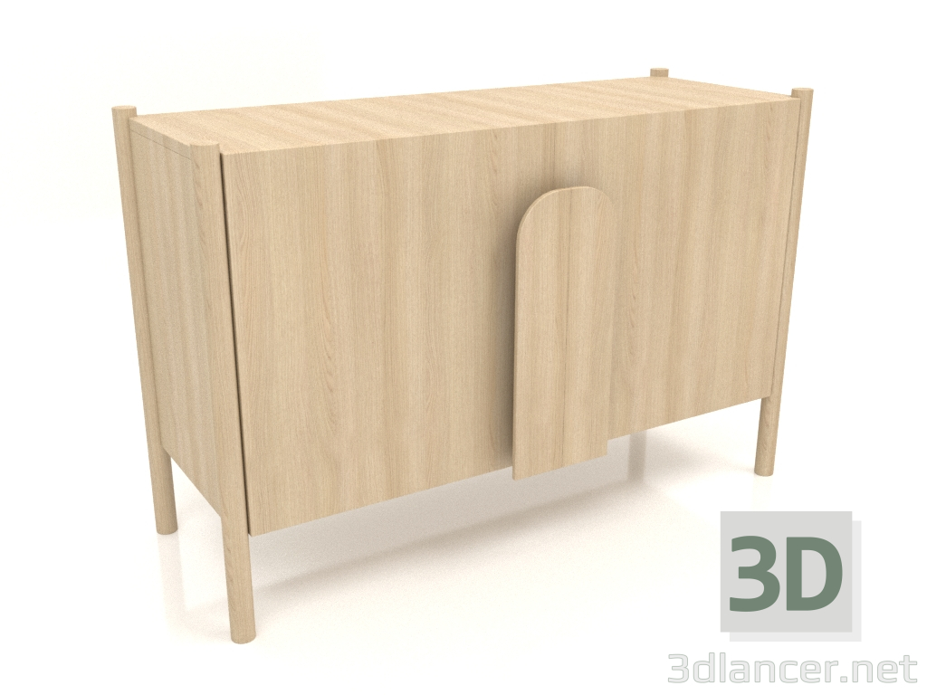 modello 3D Armadio TM 05 (1200x450x800, legno bianco) - anteprima