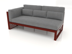 Modulares Sofa, Abschnitt 1 links, hohe Rückenlehne (Weinrot)