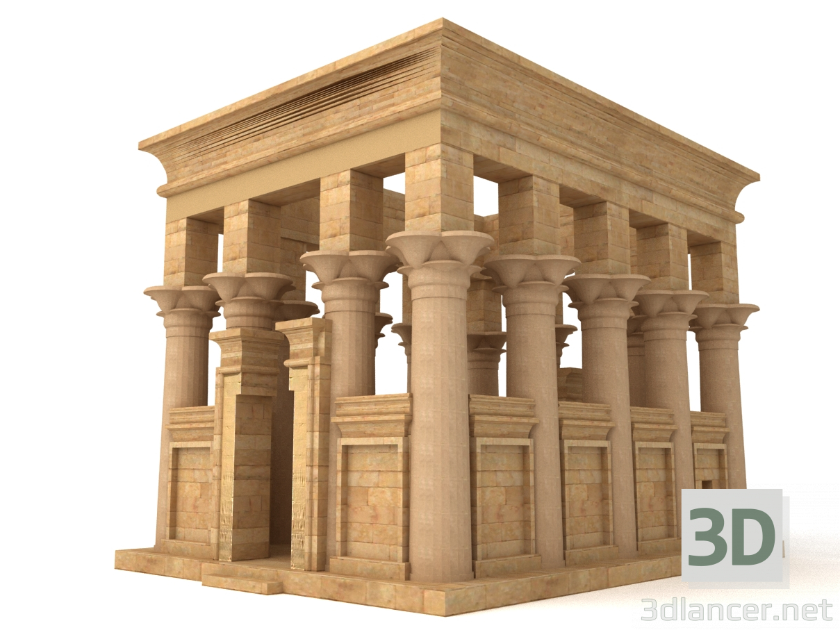 Ägyptischer Tempel von Philae Trajan Kiosk 3D-Modell kaufen - Rendern