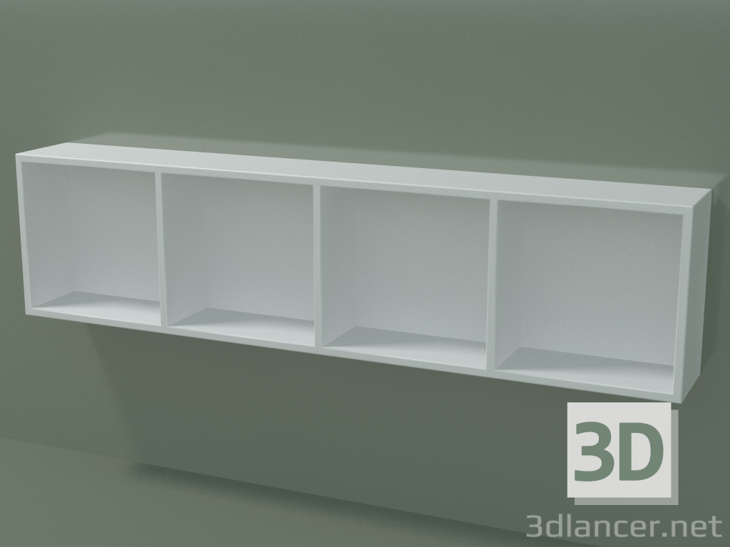 modello 3D Scatola aperta (90U30005, Glacier White C01, L 96, P 12, H 24 cm) - anteprima