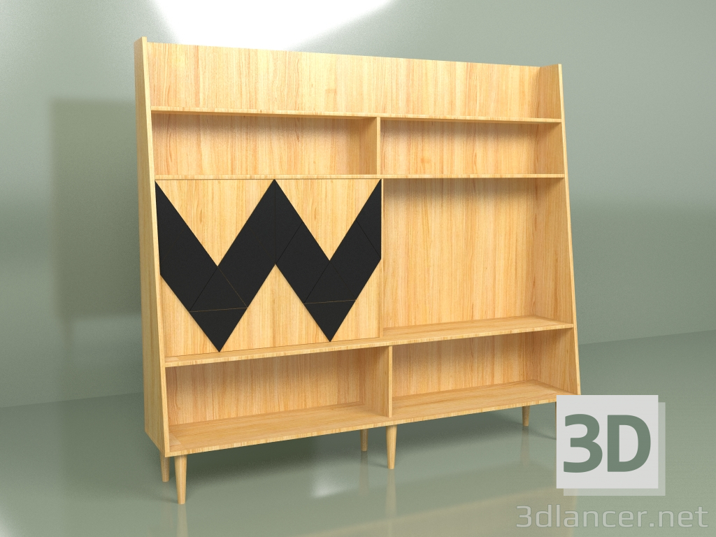 3d model Wall Woo Wall (negro) - vista previa