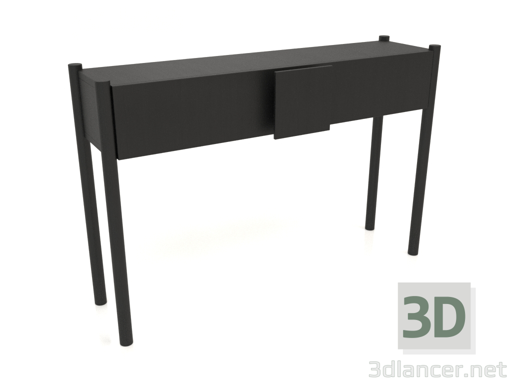 Modelo 3d Mesa consola KT 02 (pega sem arredondamento, 1200x300x800, madeira preta) - preview