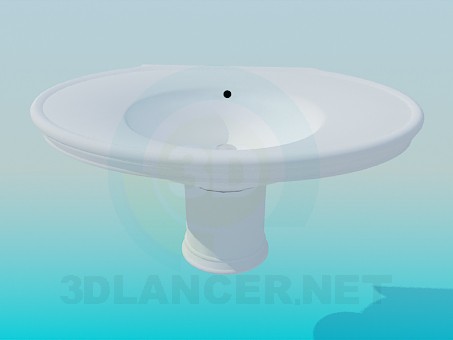 3D modeli Oval lavabo - önizleme