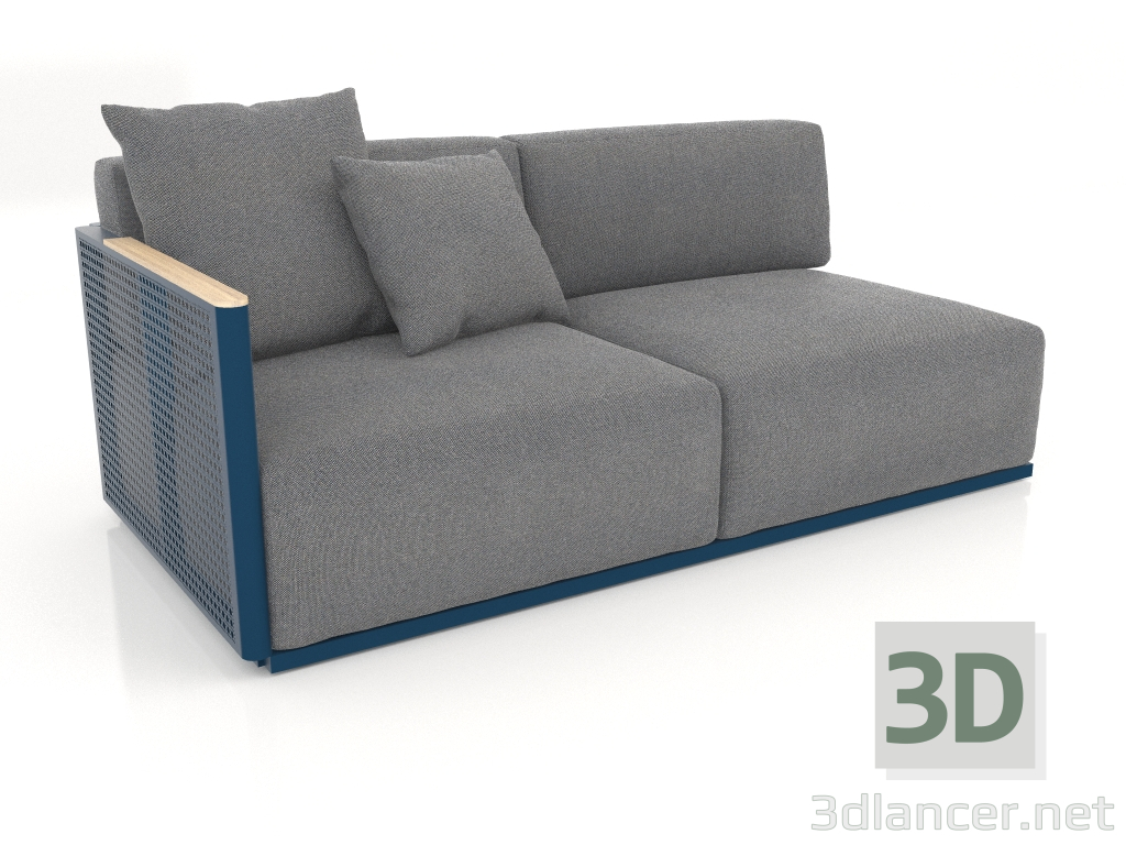 3d model Módulo sofá sección 1 izquierda (Gris azul) - vista previa