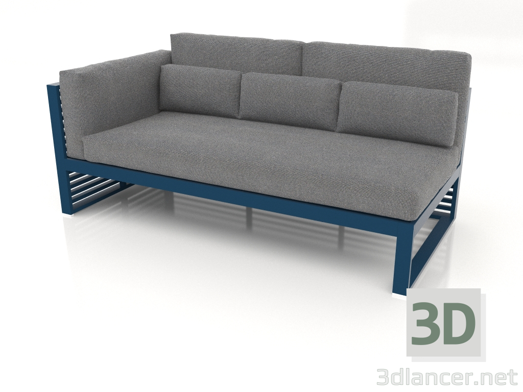 Modelo 3d Sofá modular, seção 1 esquerda, encosto alto (cinza azul) - preview