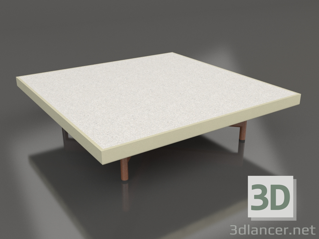 modello 3D Tavolino quadrato (Oro, DEKTON Sirocco) - anteprima