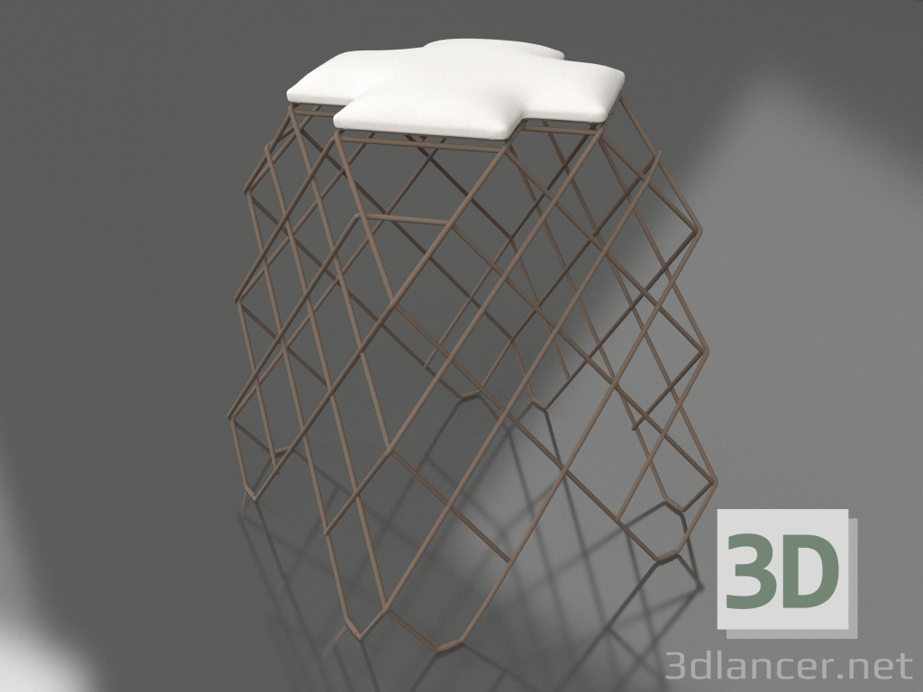 modèle 3D Tabouret bas (Bronze) - preview