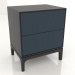 3d model Bedside table FARGO 2 drawers with milled facades (dark cobalt, black oak, option 1) - preview