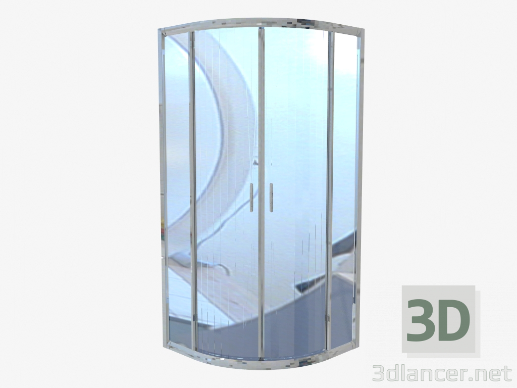 3d model Cabina semirredonda 80 cm, vidrio transparente Funkia (KYP 052K) - vista previa