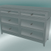 modèle 3D Commode large avec 6 tiroirs (Gris-vert) - preview