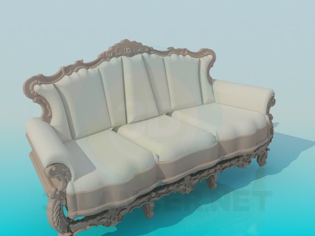 3d model Sofa barroco - vista previa