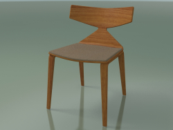 Silla 3714 (4 patas de madera, con almohada en el asiento, efecto teca)