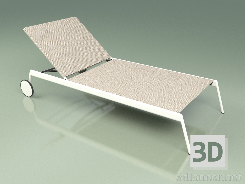 modèle 3D Chaise longue 007 (Metal Milk, Batyline Sand) - preview