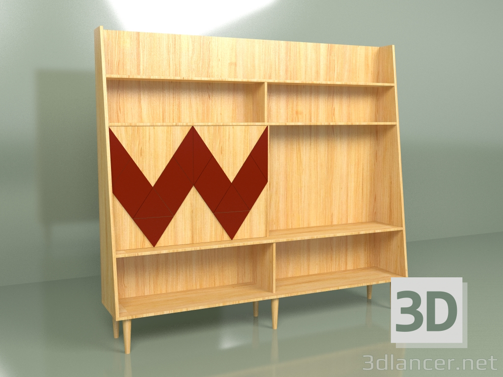 Modelo 3d Wall Woo Wall (Borgonha) - preview