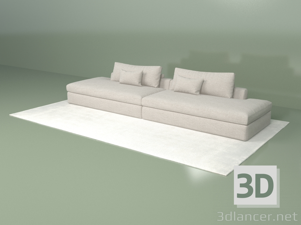 3d model Sofá lugar C - vista previa