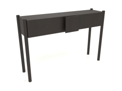 Mesa consola KT 02 (pega sem arredondamento, 1200x300x800, madeira castanha escura)