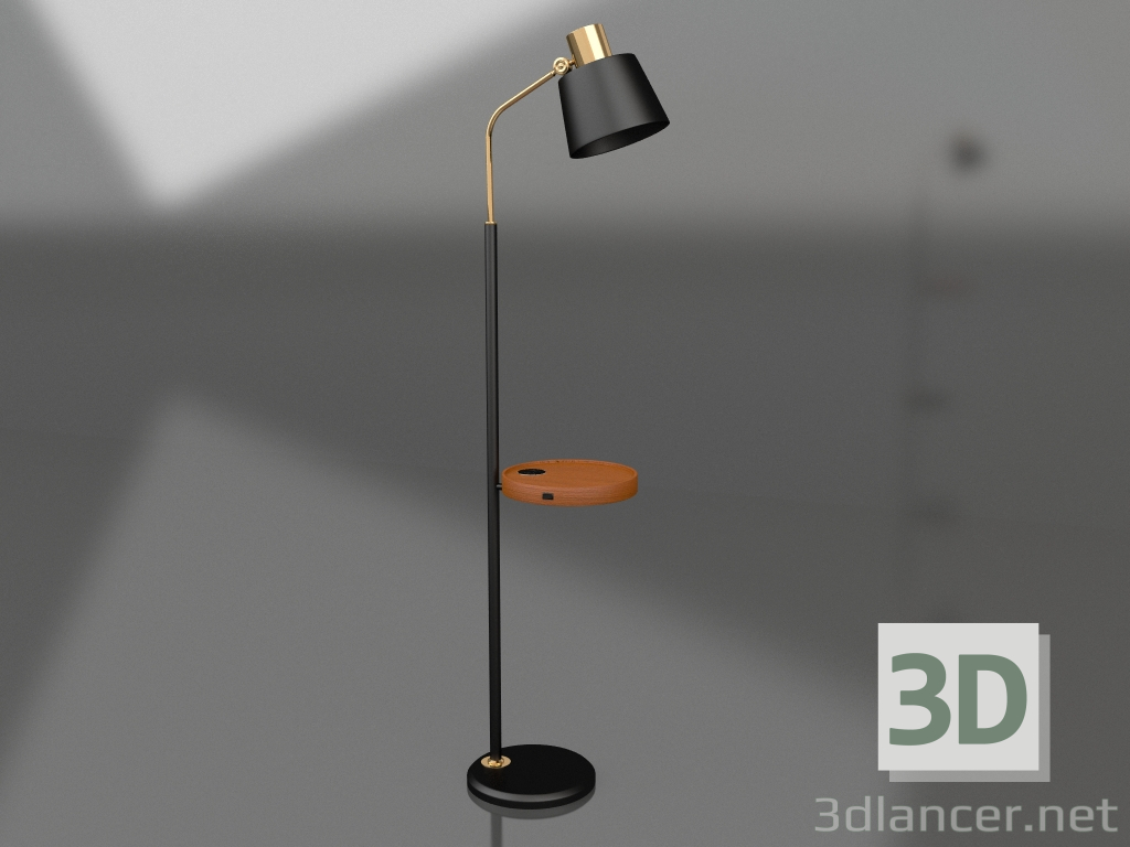 Modelo 3d Candeeiro de pé Arden preto, cobre (07023) - preview