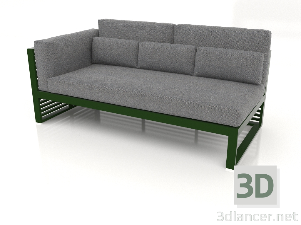 modèle 3D Canapé modulable, section 1 gauche, dossier haut (Vert bouteille) - preview