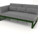 3d model Modular sofa, section 1 left, high back (Bottle green) - preview