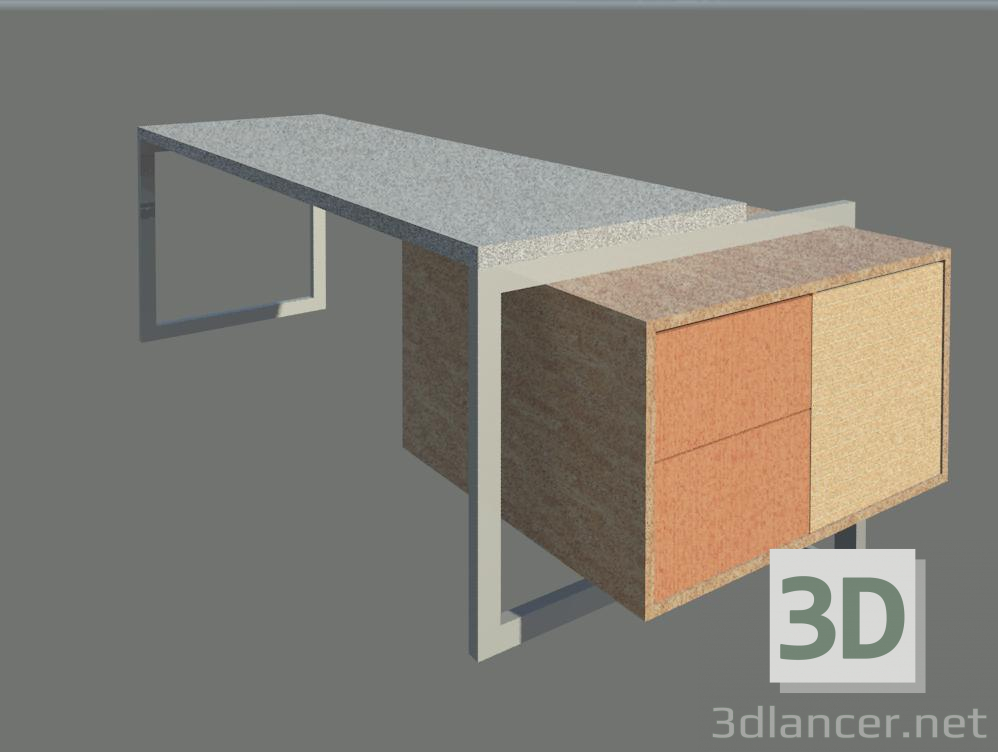 3d модель Офисный стол – превью