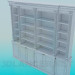 3D Modell Schrank mit Regalen in der Bibliothek - Vorschau