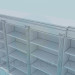 3D Modell Schrank mit Regalen in der Bibliothek - Vorschau