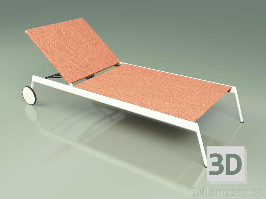 modello 3D Chaise longue 007 (Metal Milk, Batyline Orange) - anteprima