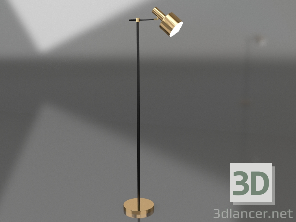 modèle 3D Lampadaire Orpheus noir, cuivre (07025) - preview