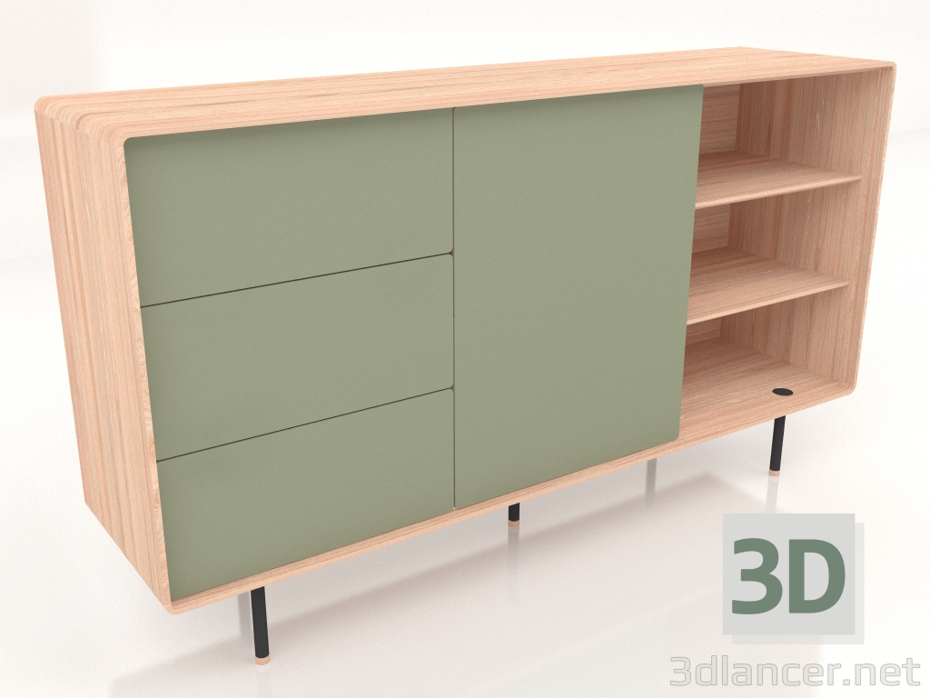 3d model Cajonera Fina 176 (Oliva) - vista previa