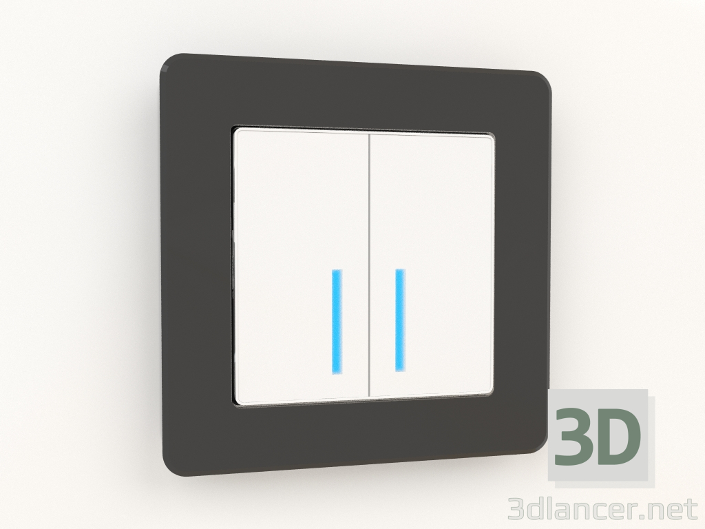 3d model Marco para 1 poste Acrílico (negro) - vista previa