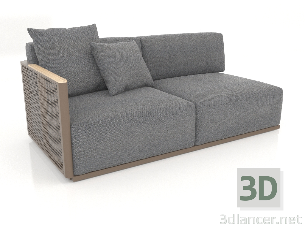 3d model Módulo sofá sección 1 izquierda (Bronce) - vista previa