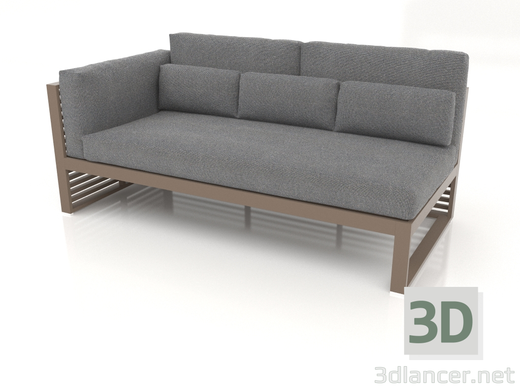 modèle 3D Canapé modulable, section 1 gauche, dossier haut (Bronze) - preview