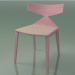 3d model Chair 3714 (4 wooden legs, with a pillow on the seat, Pink) - preview