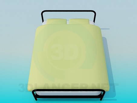 Modelo 3d Cama de metal - preview