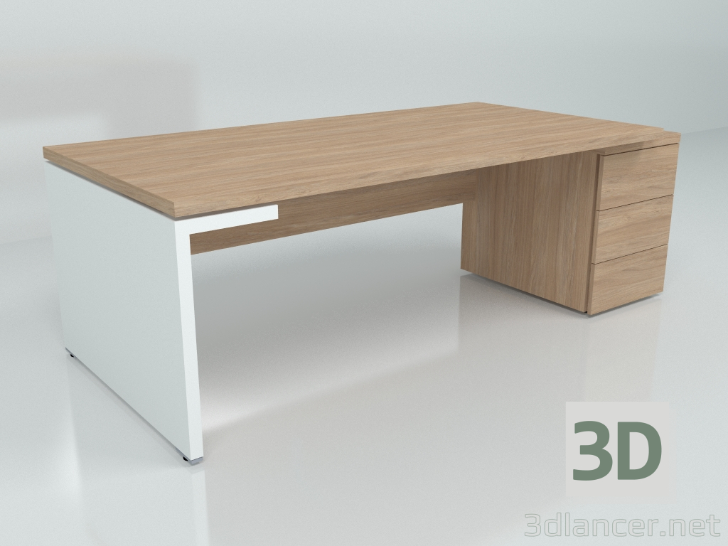 Modelo 3d Mesa de trabalho Mito MIT3KDP (2219x1000) - preview