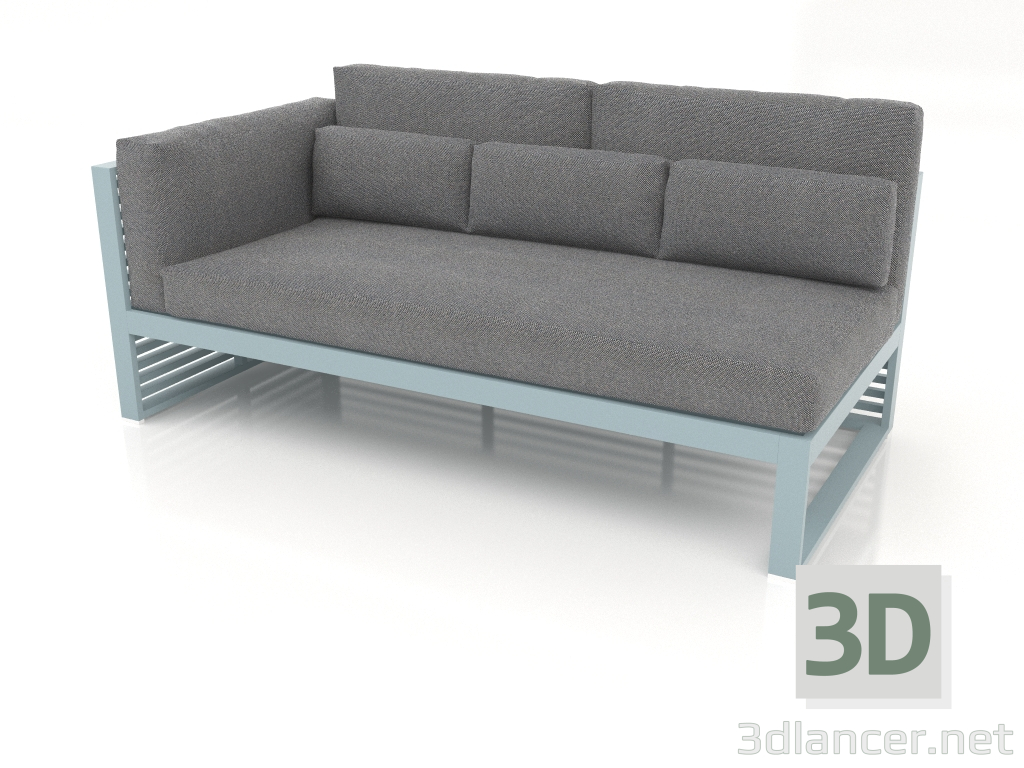 Modelo 3d Sofá modular, seção 1 esquerda, encosto alto (azul cinza) - preview