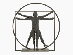 Sculpture of bronze The vitruvian man Leonardo Da Vinci